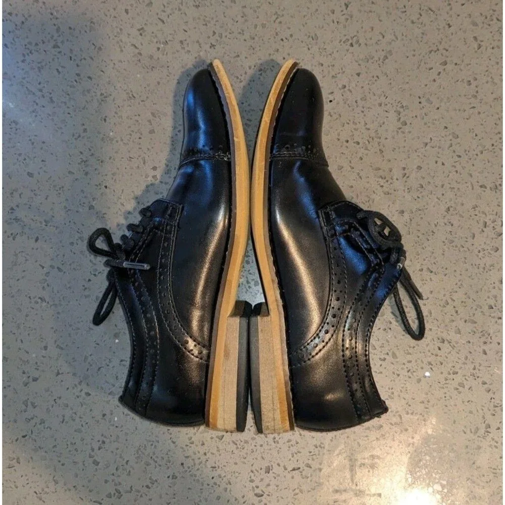 Stacy Adams Dickinson Boys Black Cap Toe Dress Shoes Size 11M